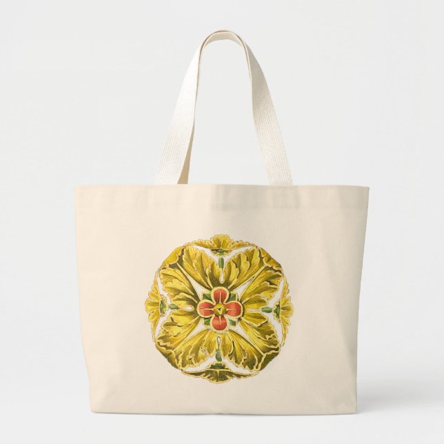 Grand Tote Bag Rosette architecturale antique n° 3 (Devant)