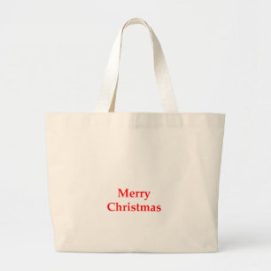 Grand Tote Bag Rouge de Joyeux Noël les cadeaux de Zazzle de MUSÉ