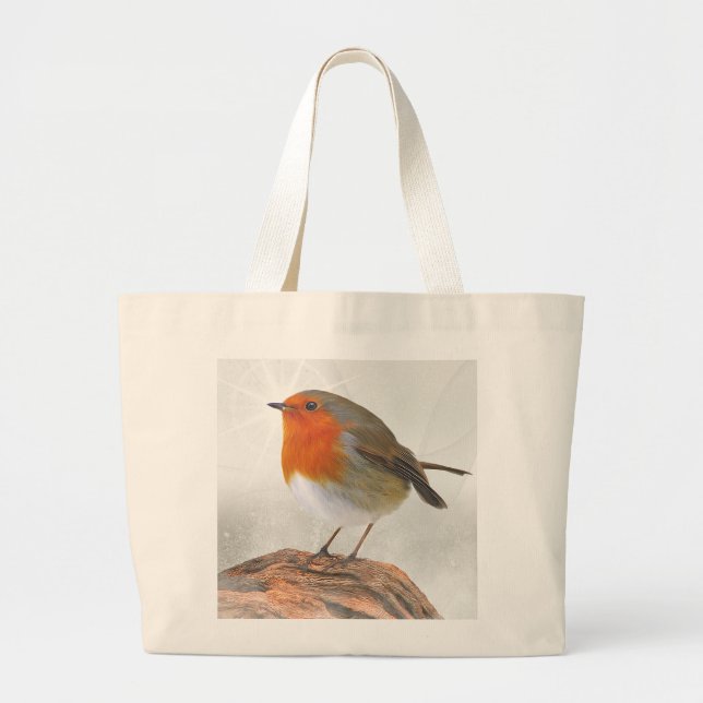 Grand Tote Bag Rouge-gorge dodu (Devant)