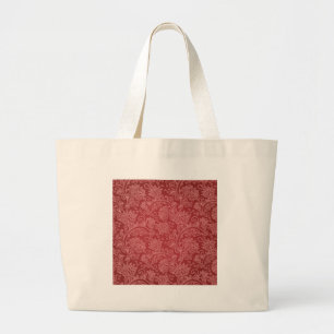 Grand Tote Bag Rouge Paisley Damassé Designer Floral Vintage Clas