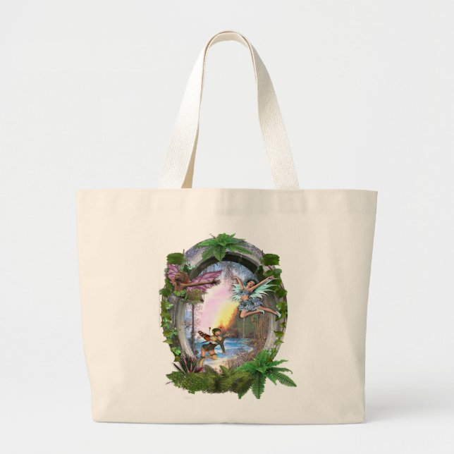 Grand Tote Bag Royaume des fées (Devant)