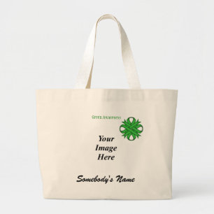 Grand Tote Bag Ruban de trèfle vert par Kenneth Yoncich