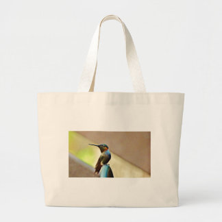 Grand Tote Bag Ruby perché et petit colibri vert