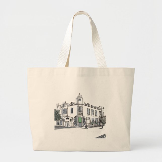 Grand Tote Bag rue de la vieille ville (Devant)