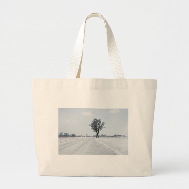 Grand Tote Bag Rural winter road (Devant)