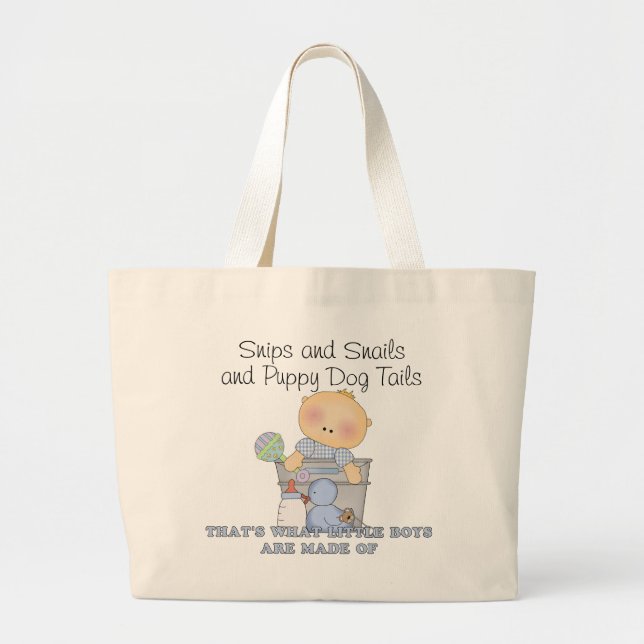 Grand Tote Bag Sachets et escargots et cagoules de chien de chiot (Devant)