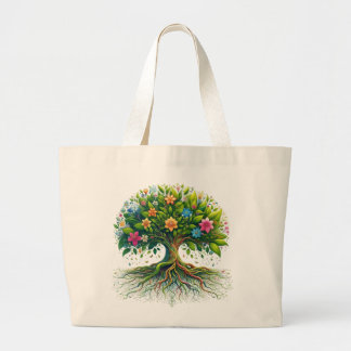 Grand Tote Bag Sacoche de magasin avec élégant imprimé d'arbre à