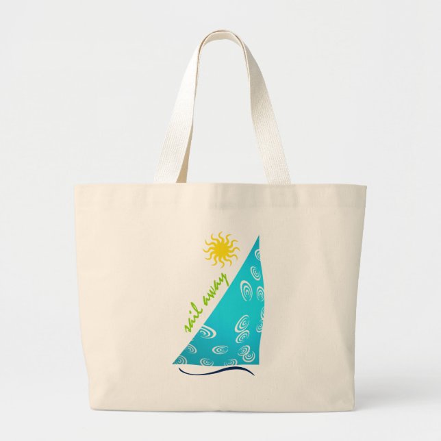 Grand Tote Bag Sail Away in turquoise... (Devant)