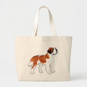 Grand Tote Bag Saint Bernard Puppy Dog Log Canine