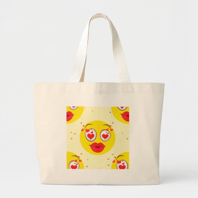 Grand Tote Bag Saint Valentin Emoji (Devant)