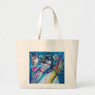 Grand Tote Bag Saison hivernale de SNOWMAN with OWL