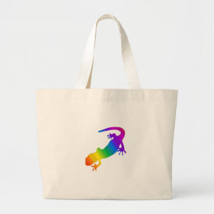 Grand Tote Bag Salamandre striée arc-en-ciel