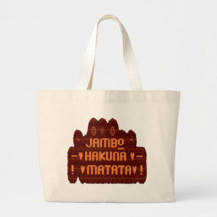Grand Tote Bag Salutation africaine : Jambo Hakuna Matata Wood De