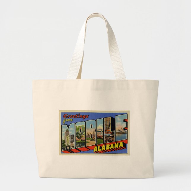 Grand Tote Bag Salutations d'Alabama mobile (Devant)