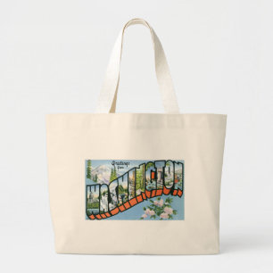 Grand Tote Bag Salutations de l'état de Washington ! Carte