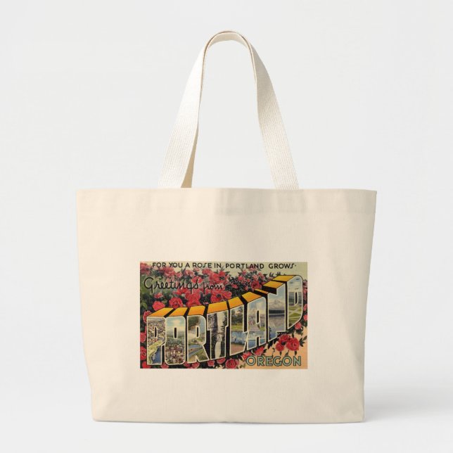 Grand Tote Bag Salutations de Portland Orégon (Devant)