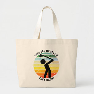 Grand Tote Bag S'AMUSER ILS ME VOIENT GOLFIN' ILS ONT HONTE' Retr