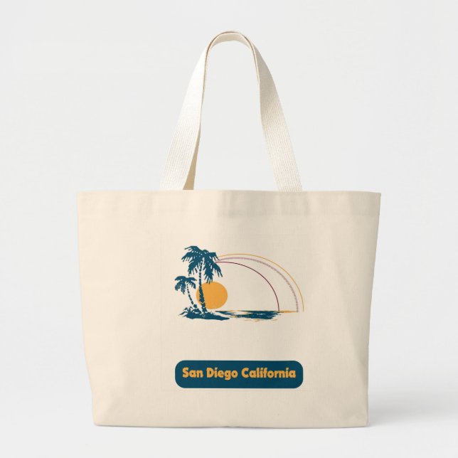 Grand Tote Bag San Diego Beach Scene (Devant)