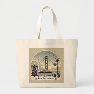 Grand Tote Bag San Francisco Noël - Pont Golden Gate