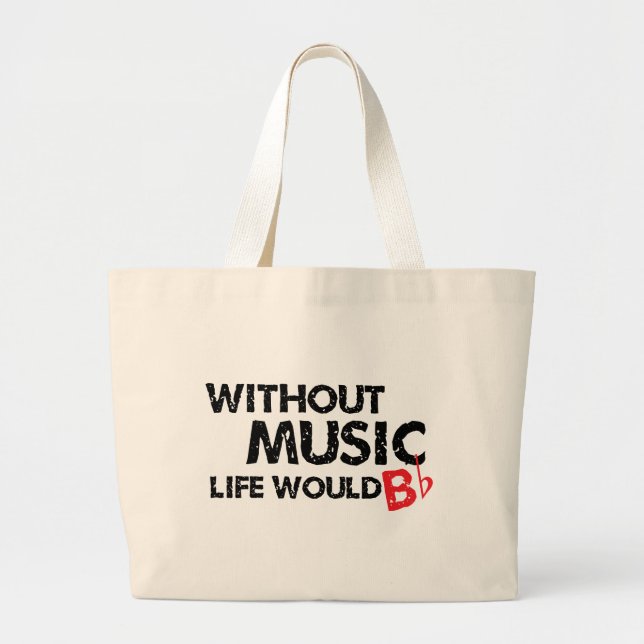 Grand Tote Bag Sans vie de musique B (soyez) plat (Devant)