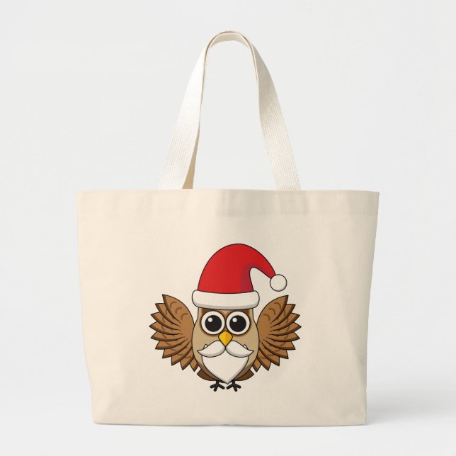 Grand Tote Bag Santa Claus Owl (Devant)