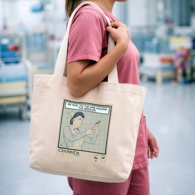 Grand Tote Bag Sarcastic Nurse Humor RN, NP, Healthcare Staff (Créateur téléchargé)
