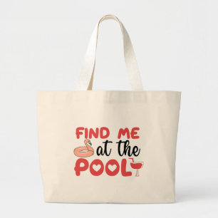 Grand Tote Bag Sassy Beach Vibes au bord de la piscine : Retrouve
