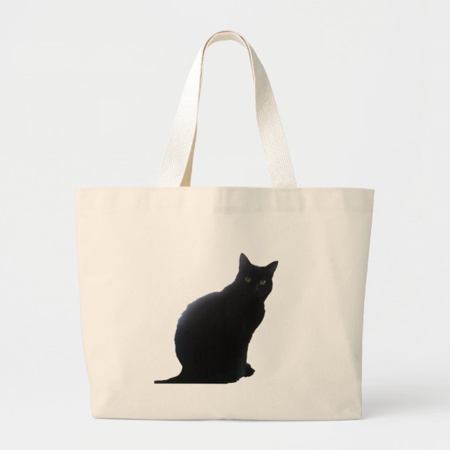 Grand Tote Bag Saule le chat noir (Devant)