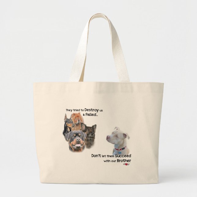 Grand Tote Bag Sauvez le Pitbull (Devant)