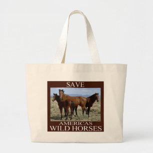 Grand Tote Bag Sauvez les chevaux sauvages