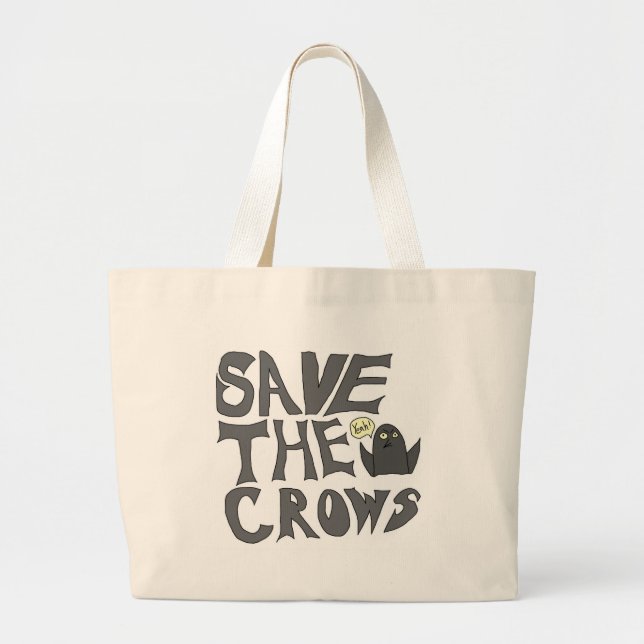 Grand Tote Bag Sauvez les corneilles (Devant)