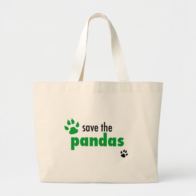 Grand Tote Bag Sauvez les pandas (Devant)