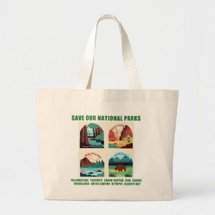 Grand Tote Bag Sauvez nos parcs nationaux