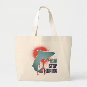 Grand Tote Bag Sauvez notre arrêt Finning de requins