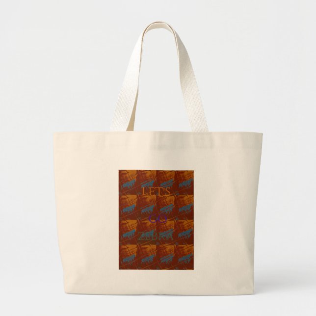 Grand Tote Bag Savannah Safari Lets Go Zebra Hakuna Matata mot (Devant)