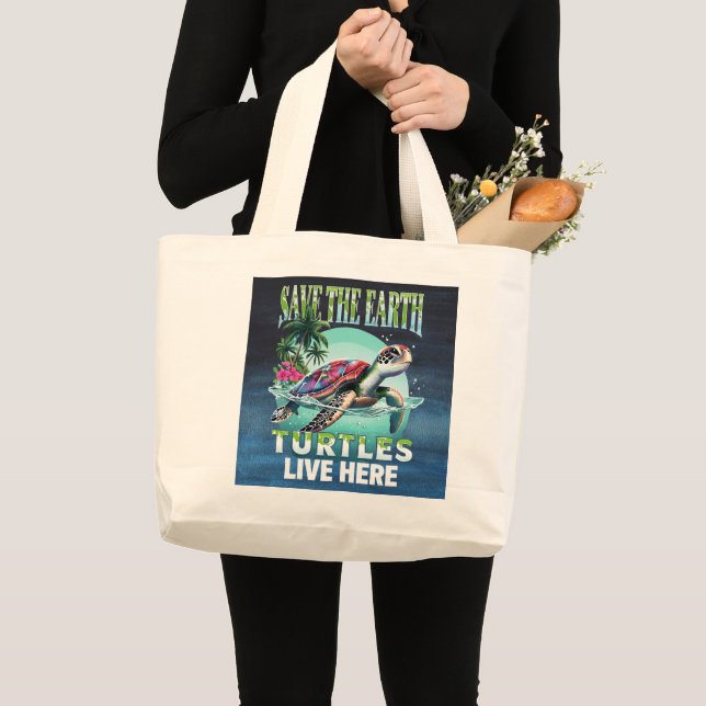 Grand Tote Bag Save The Planet (Devant (produit))