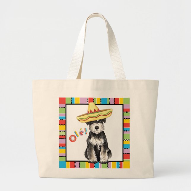 Grand Tote Bag Schnauzer miniature de fiesta (Devant)