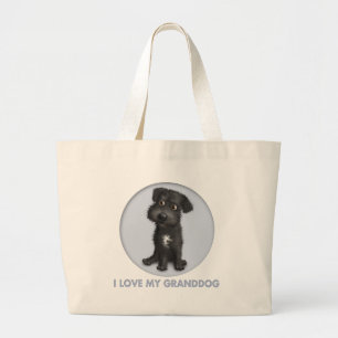 Grand Tote Bag Schnoodle Granddog (noir)
