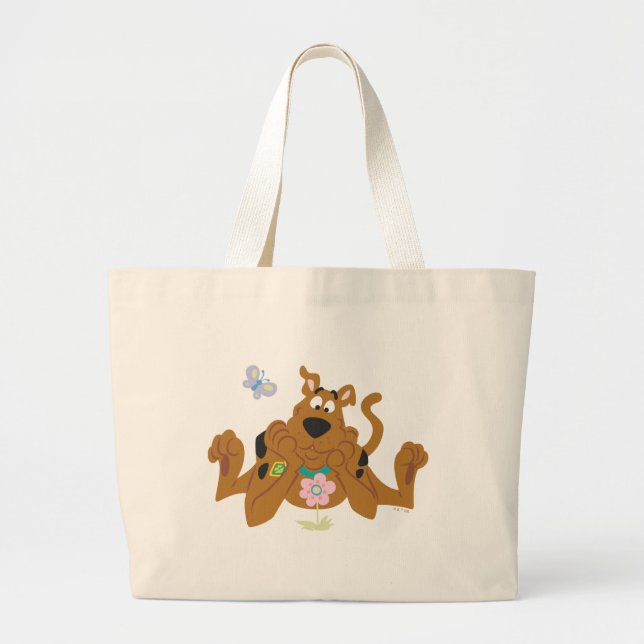 Grand Tote Bag Scooby-Doo Admirant Fleur (Devant)