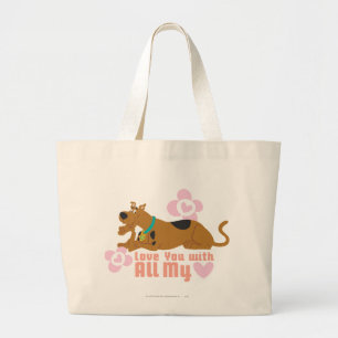 Grand Tote Bag Scooby-Doo "Aimez-Vous De Tout Mon Coeur"