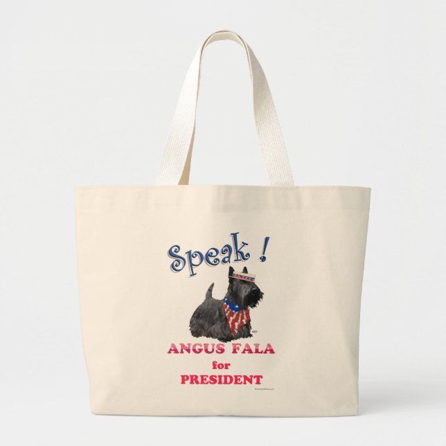 Grand Tote Bag Scottie Angus Fala président (Devant)