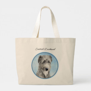 Grand Tote Bag Scottish Deerhound Peinture Grey Original Chien Ar