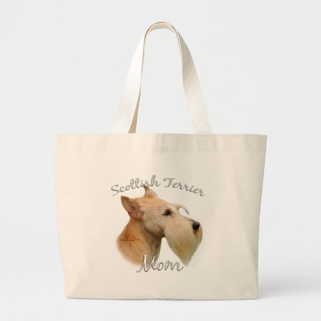 Grand Tote Bag Scottish Terrier (blé) Maman 2 (Devant)