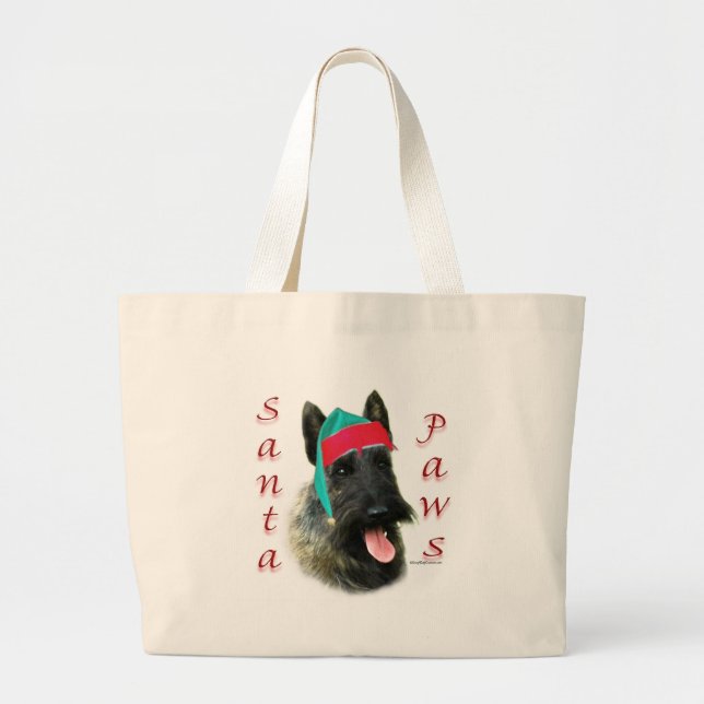 Grand Tote Bag Scottish Terrier (brindle) Père Noël Paws (Devant)