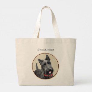 Grand Tote Bag Scottish Terrier Peinture Black Original Chien Art