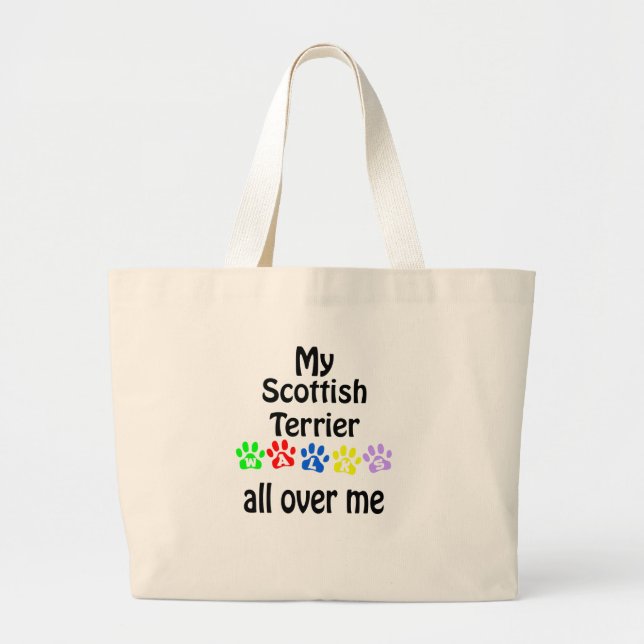 Grand Tote Bag Scottish Terrier Walks Design (Devant)