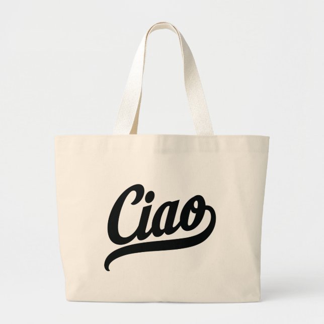 Grand Tote Bag Script Ciao (noir) (Devant)