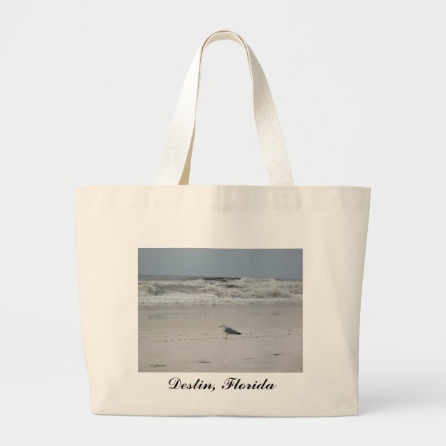 Grand Tote Bag Seagull on the Beach (Devant)