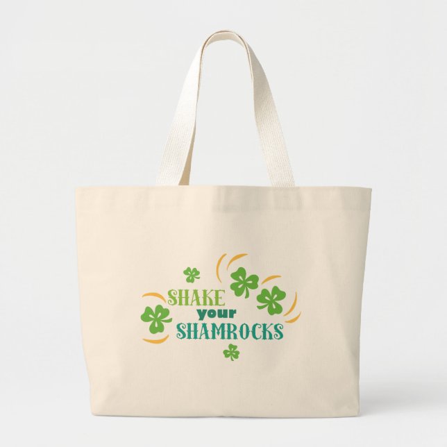 Grand Tote Bag Secouer vos Shamrocks (Devant)