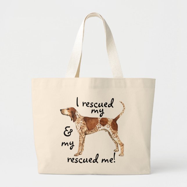 Grand Tote Bag Secourir American English Coonhound (Devant)